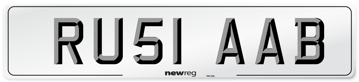 RU51 AAB Number Plate from New Reg